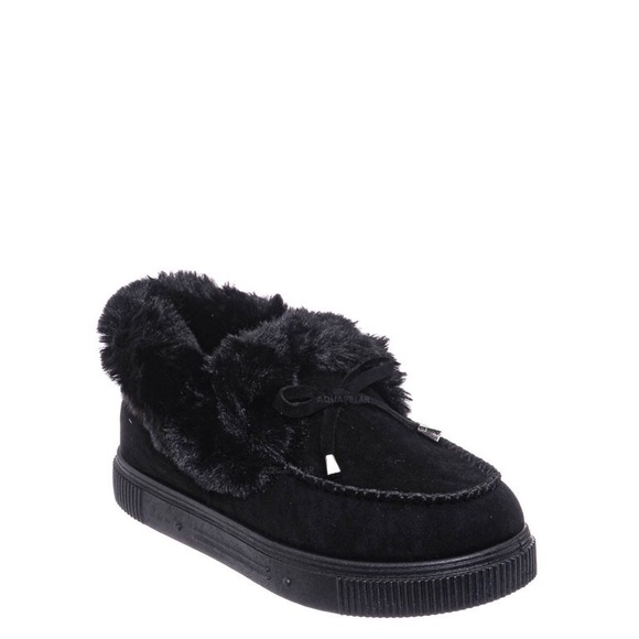 Black fur moccasins, NEW Cozette Ankle Shootie - Picture 4 of 10